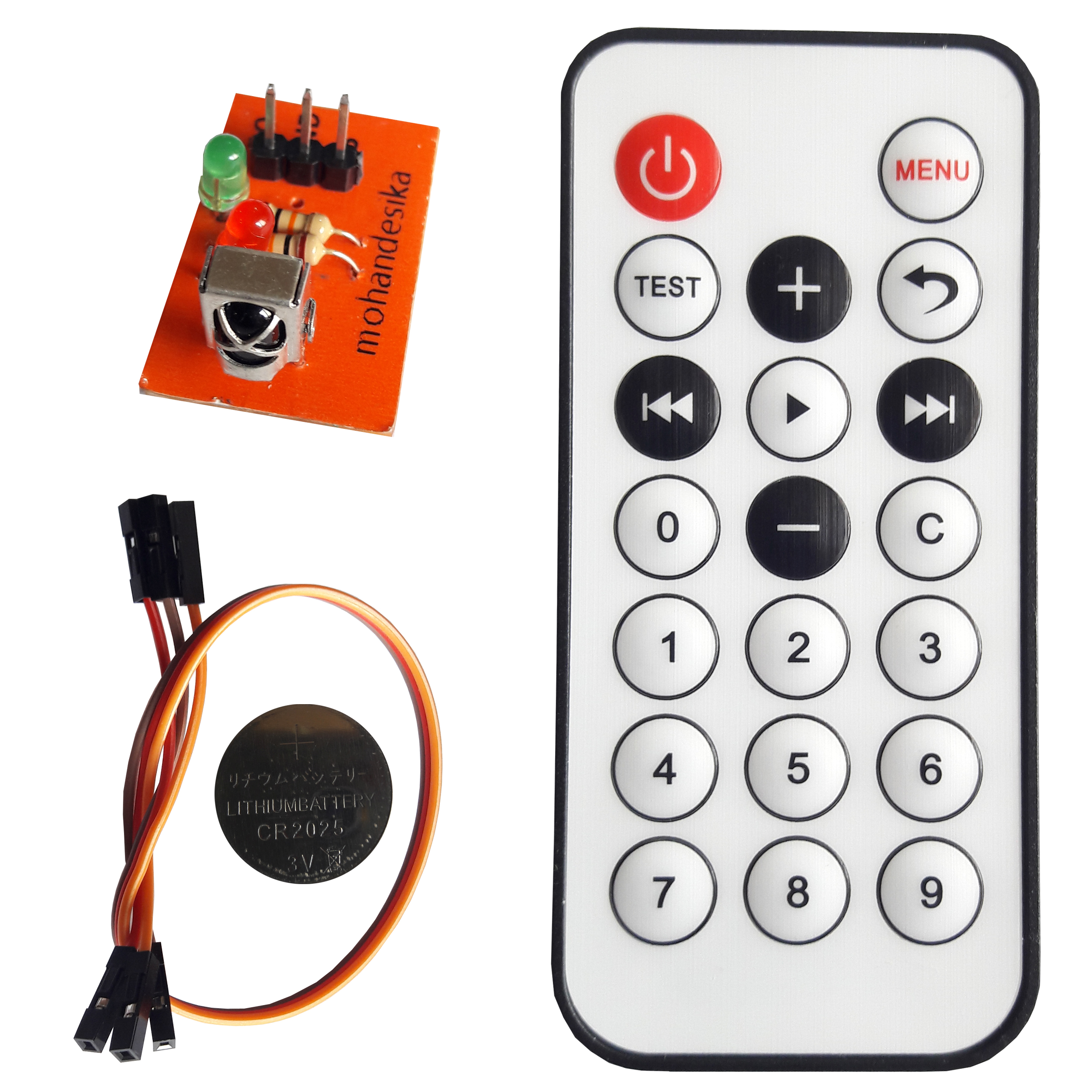 ریموت کنترل مادون قرمز با ماژول گیرنده مهندسیکا مدل 20Key-IR38Khz