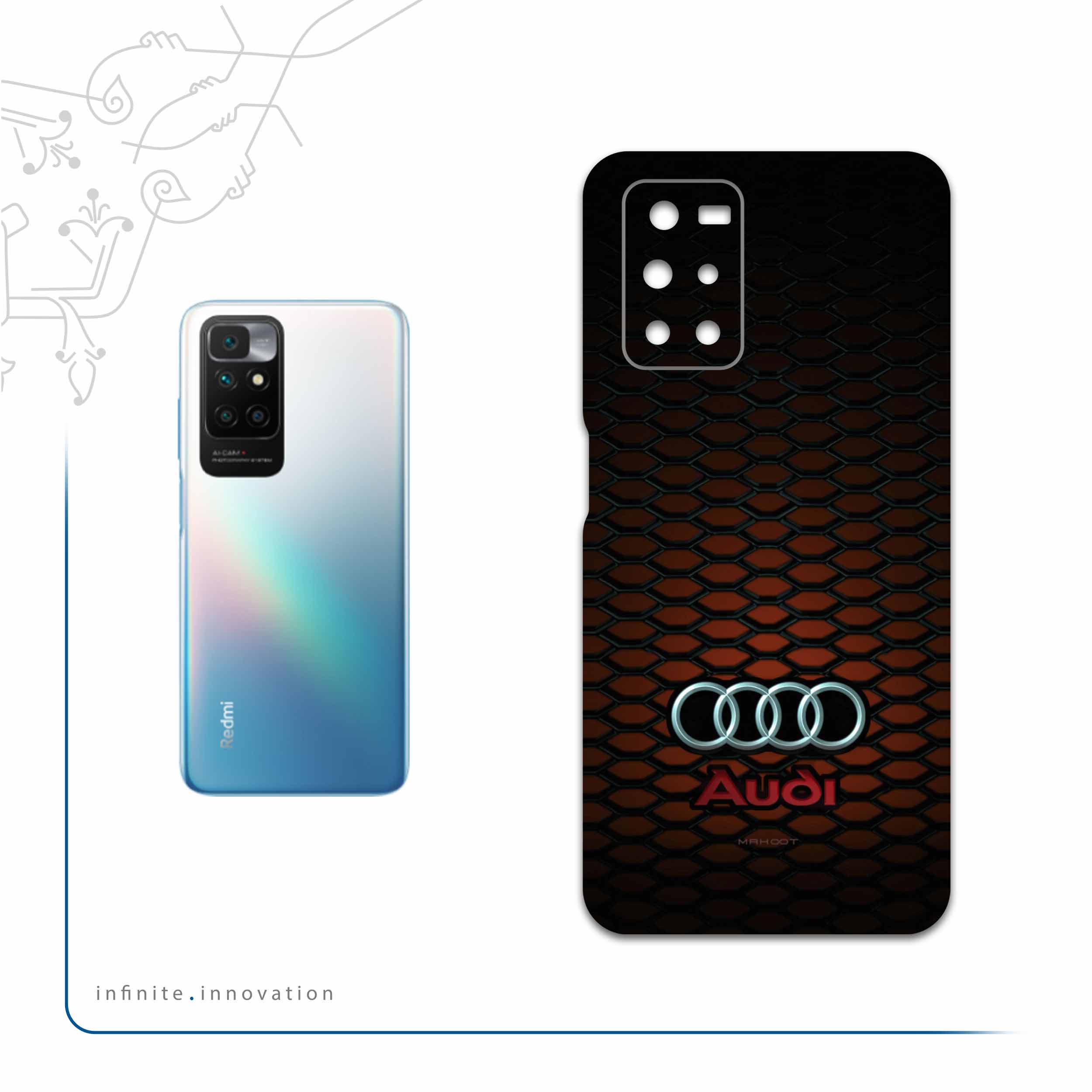 برچسب پوششی ماهوت مدل Audi-AG مناسب برای گوشی موبایل شیائومی Redmi Note 11 4G