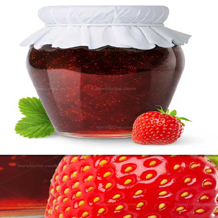 عکس با کیفیت مربای توت فرنگی | گرافیک با طعم تربچه