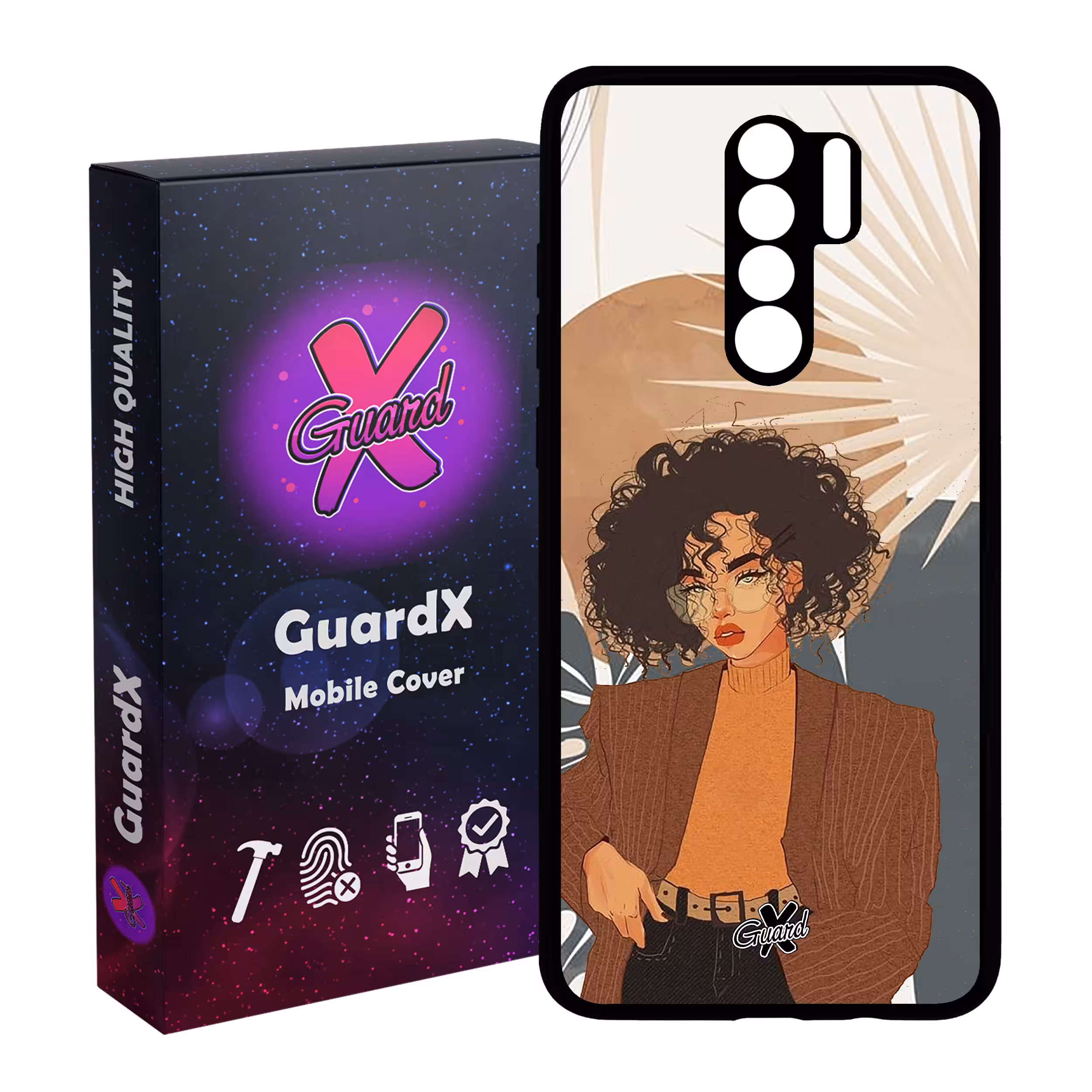 کاور گارد ایکس طرح Girl مدل Glass10369 مناسب برای گوشی موبایل شیائومی Redmi 9 / 9 Prime