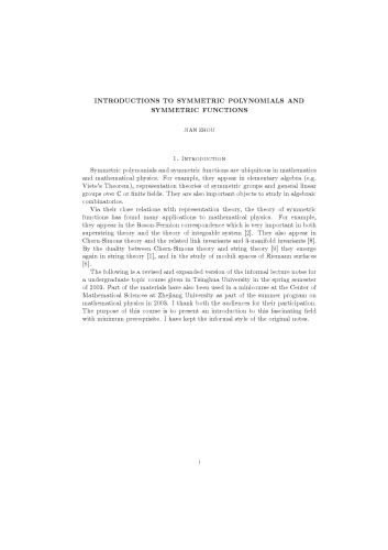 خرید و دانلود نسخه کامل کتاب Introductions to Symmetric Polynomials and Symmetric Functions