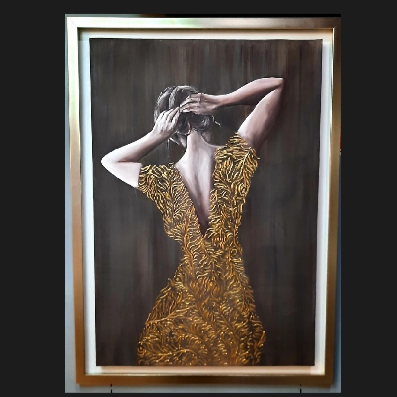 تابلو نقاشی رنگ روغن طرح دختر  سایز