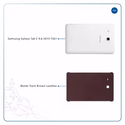 برچسب پوششی ماهوت مدل Matte-Dark-Brown-Leather مناسب برای تبلت سامسونگ Galaxy Tab E 9.6 2015 T561