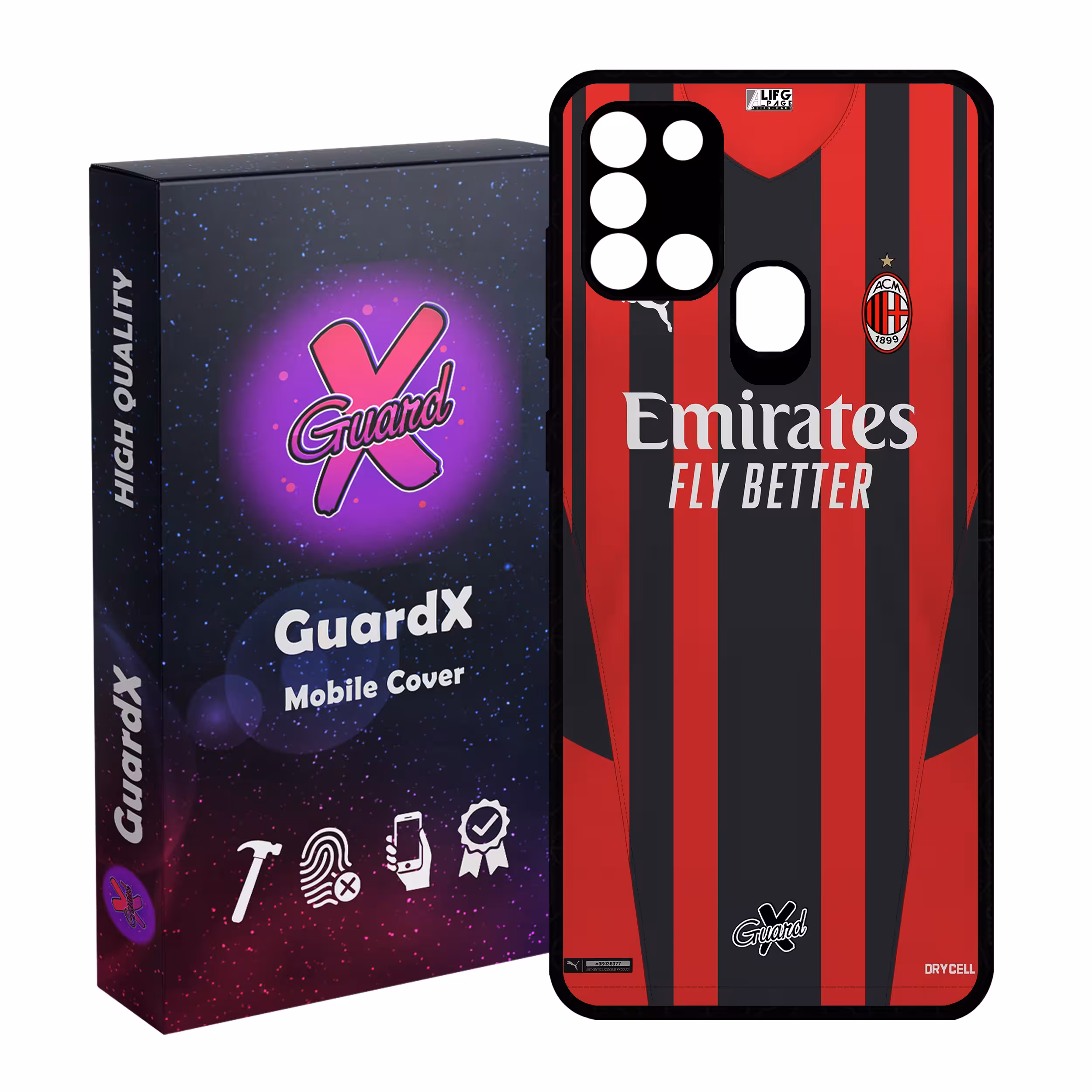 کاور گارد ایکس طرح AC Milan مدل Glass10399 مناسب برای گوشی موبایل سامسونگ Galaxy A21s