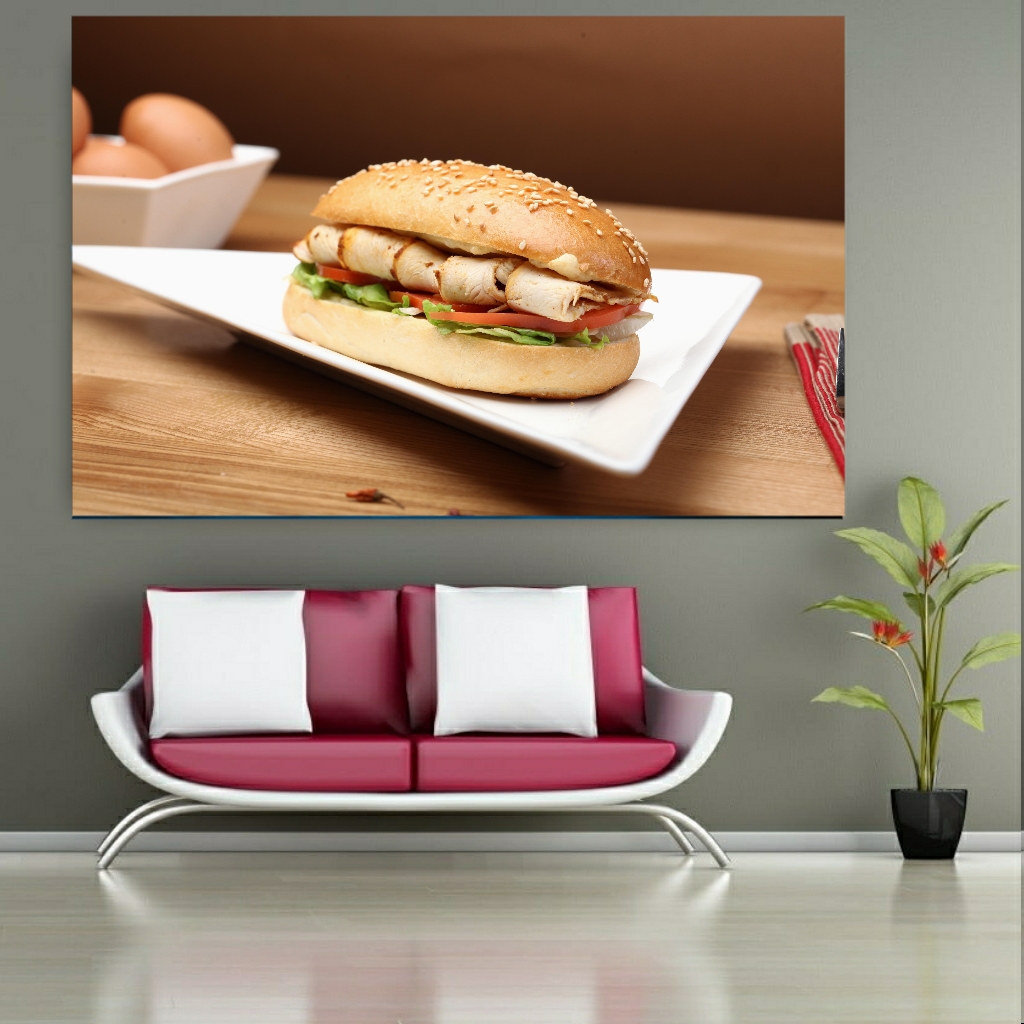 تابلو بوم طرح فست فود مدل ساندویچ کد SDB1517