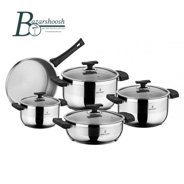 سرویس قابلمه استیل 9پارچه سوفرام مدل آرت
