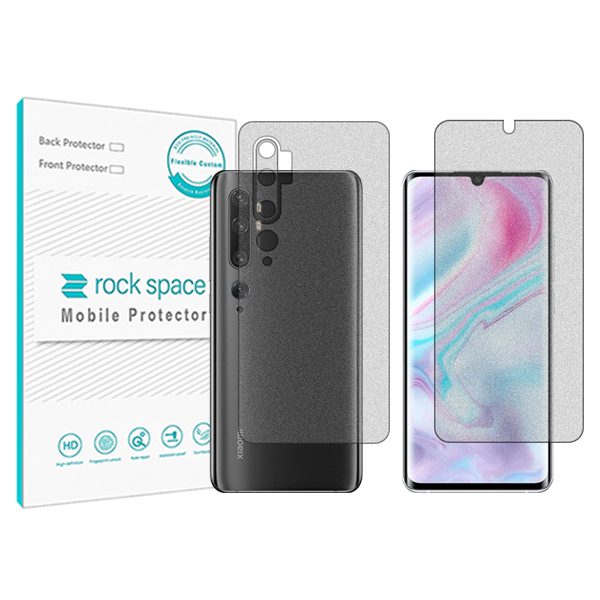 گلس صفحه نمایش و پشت گوشی شیائومی Mi Note 10 Pro مدل نانو هیدروژل گیمینگ برند راک اسپیس کدSS