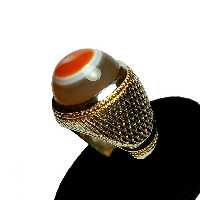 انگشتر عقیق سه پوست طبیعی کمیاب و منحصربفرد