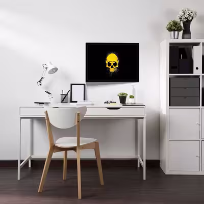 تابلو مدل gold skull کد F-12043