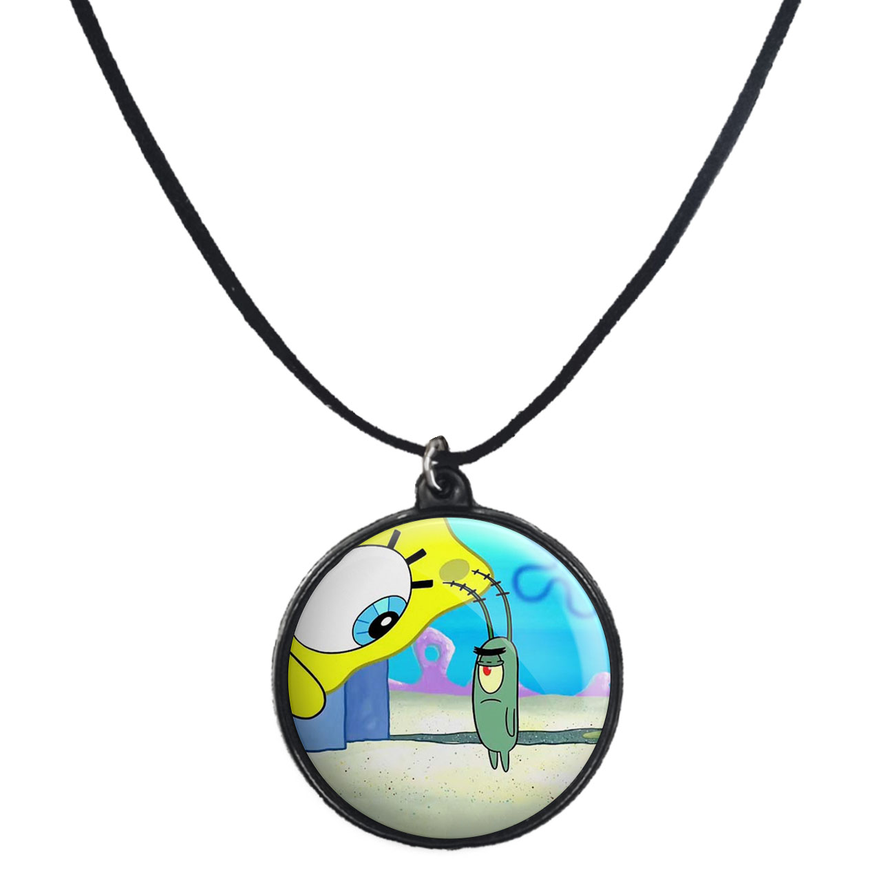 گردنبند پرمانه طرح باب اسفنجی کد pmb.1603 مدل دو طرفه