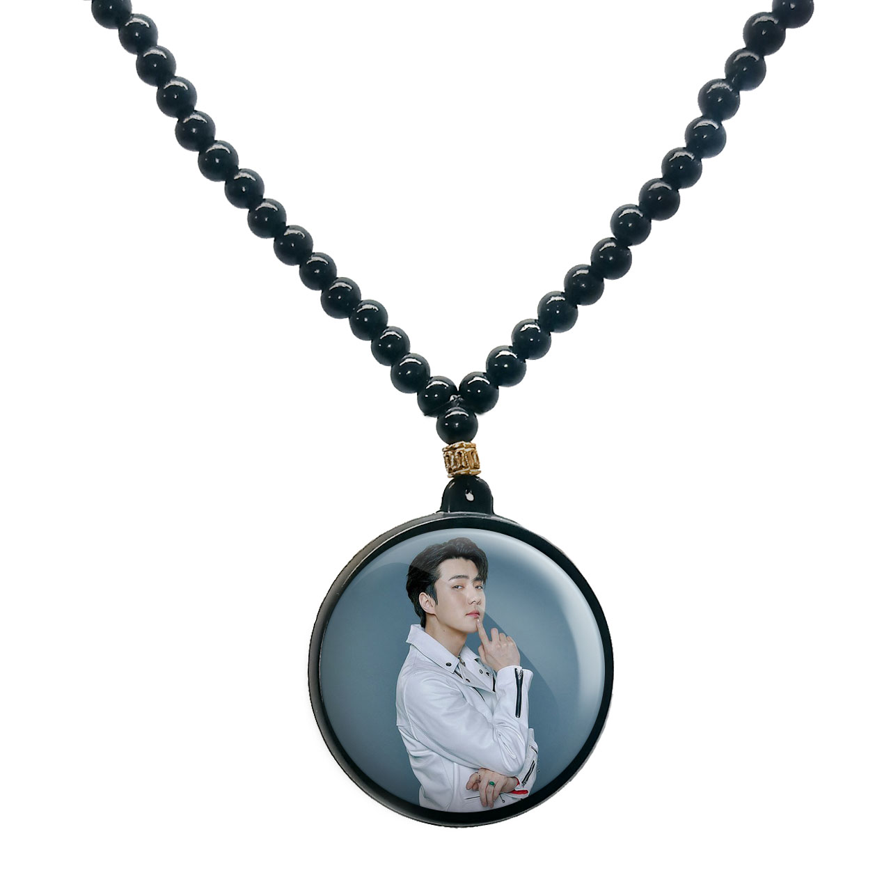 گردنبند پرمانه طرح exo کد pmd.14052 مدل دو طرفه