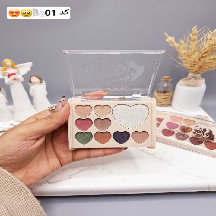 پالت سایه و هایلایتر نه رنگ قلبی گالف گرل کد gf564