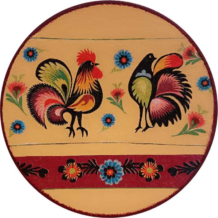 بشقاب دیوارکوب سفالی مدل فانتزی مجموعه 2 عددی