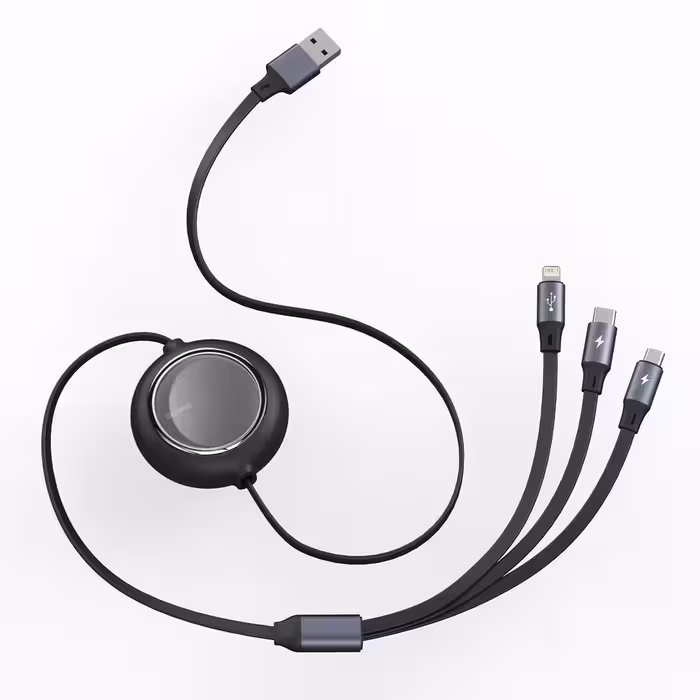 کابل تبدیل USB به MICRO USB / USB-C / لایتنینگ باسئوس مدل CAMLT-MJ01 طول 1.2 متر