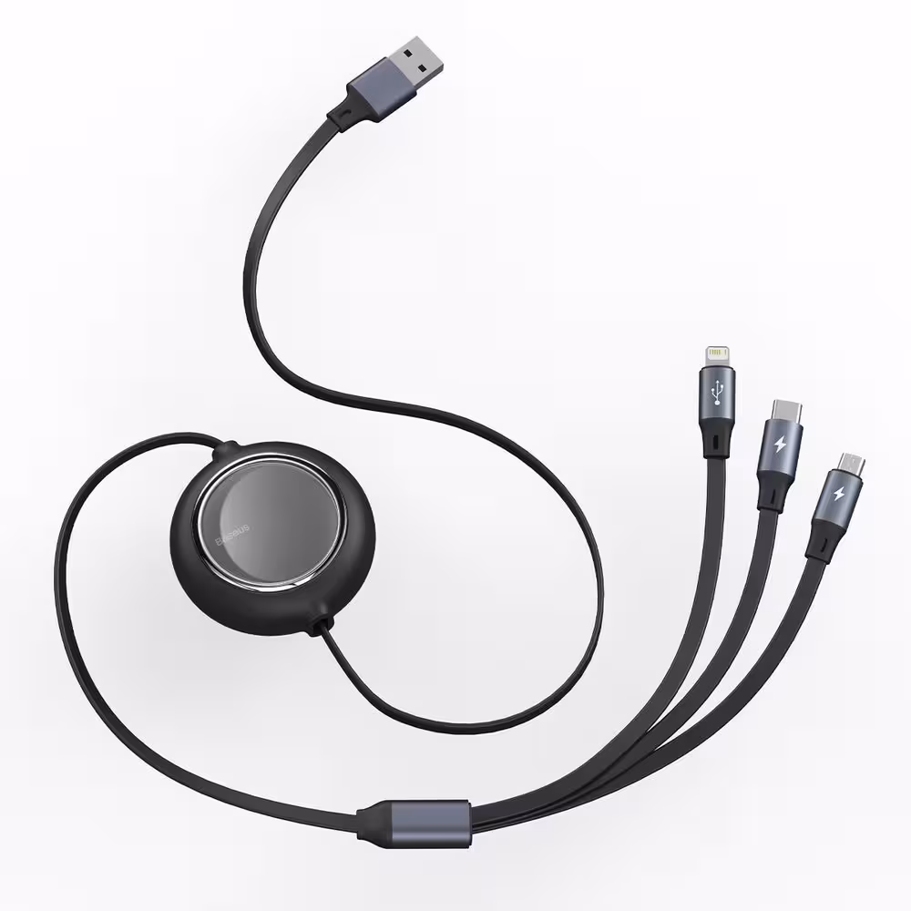 کابل تبدیل USB به MICRO USB / USB-C / لایتنینگ باسئوس مدل CAMLT-MJ01 طول 1.2 متر