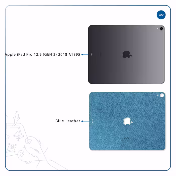 برچسب پوششی ماهوت مدل Blue-Leather مناسب برای تبلت اپل iPad Pro 12.9 (GEN 3) 2018 A1895