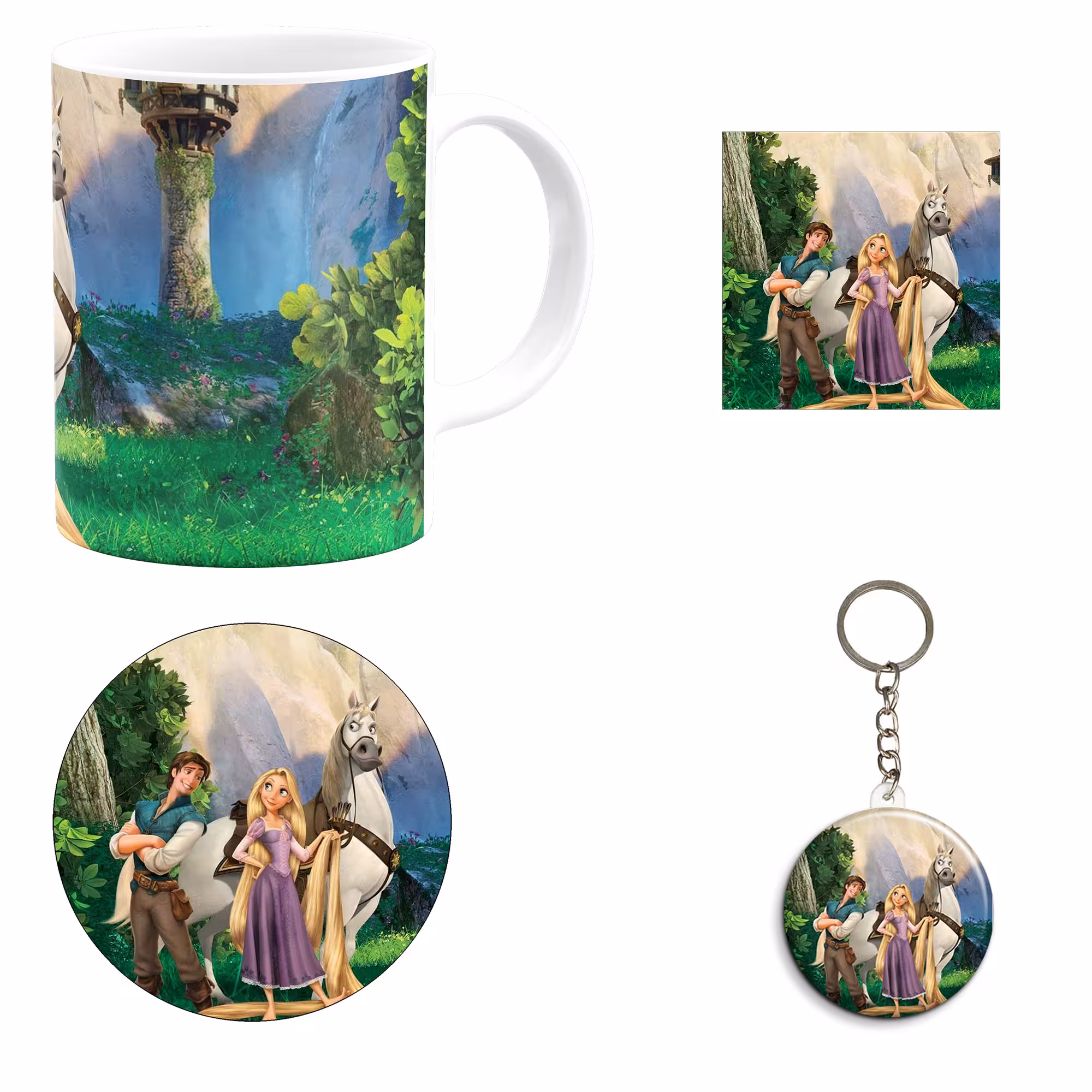 ست هدیه ماگ مدل انیمیشن گیسو کمند طرح tangled کد M5