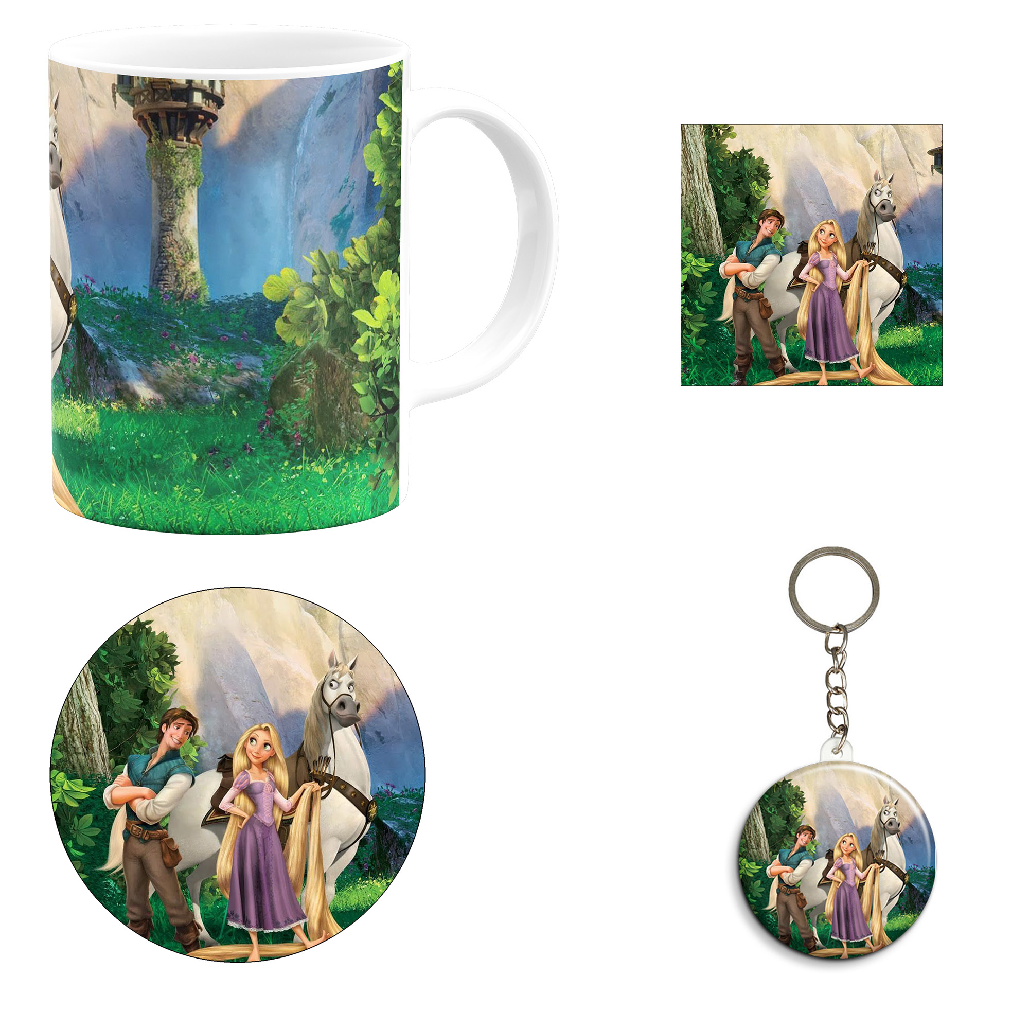 ست هدیه ماگ مدل انیمیشن گیسو کمند طرح tangled کد M5