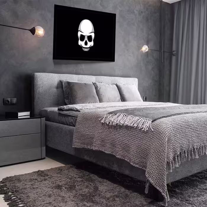 تابلو مدل skull black minimalism کد F-17003