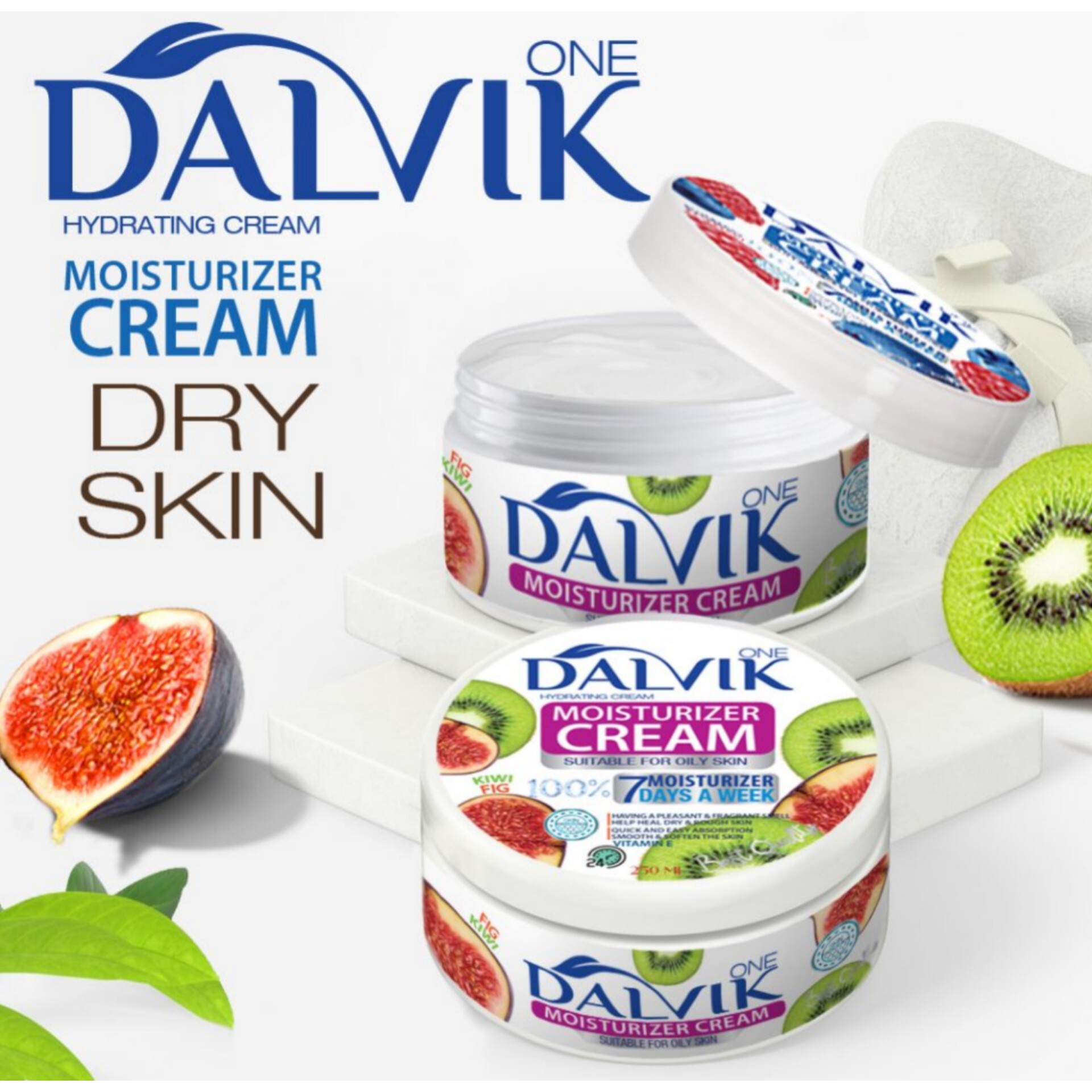 کرم مرطوب کننده دالویک وان مدل انجیر کیوی ،حجم 250 میل،دارای ویتامین و گلیسیرین  ، مخصوص پوست چرب