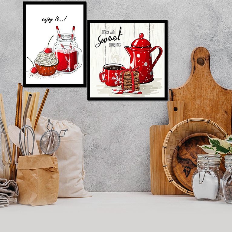 تابلو مدل کافی مجموعه 2 عددی | دنیای قاب