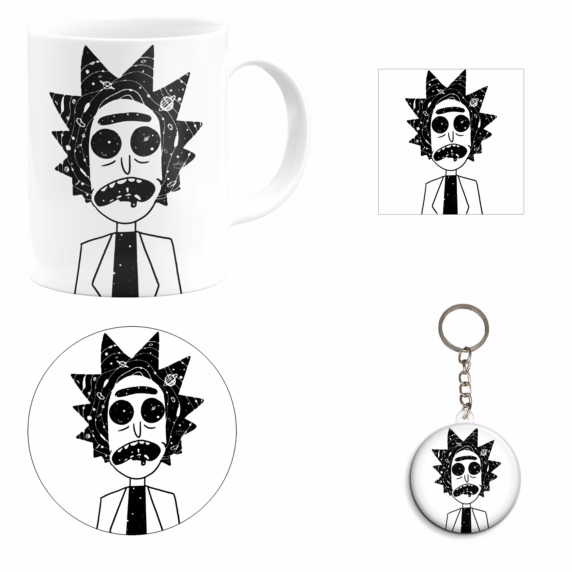 ست هدیه ماگ مدل انیمیشن ریک و مورتی طرح Rick and morty کد M1