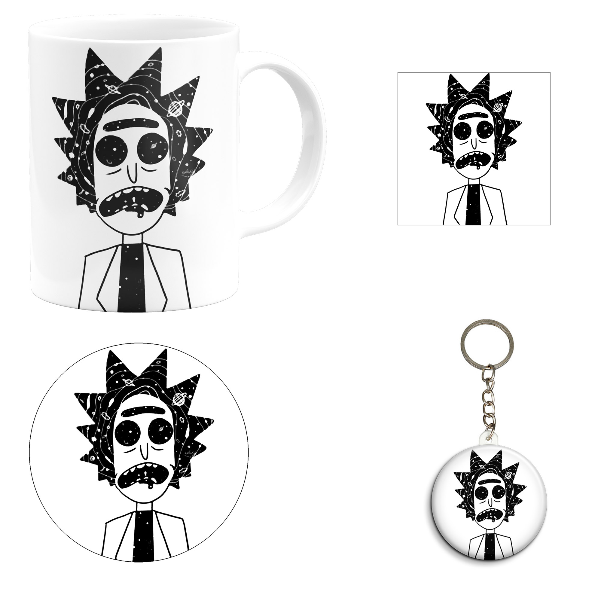 ست هدیه ماگ مدل انیمیشن ریک و مورتی طرح Rick and morty کد M1