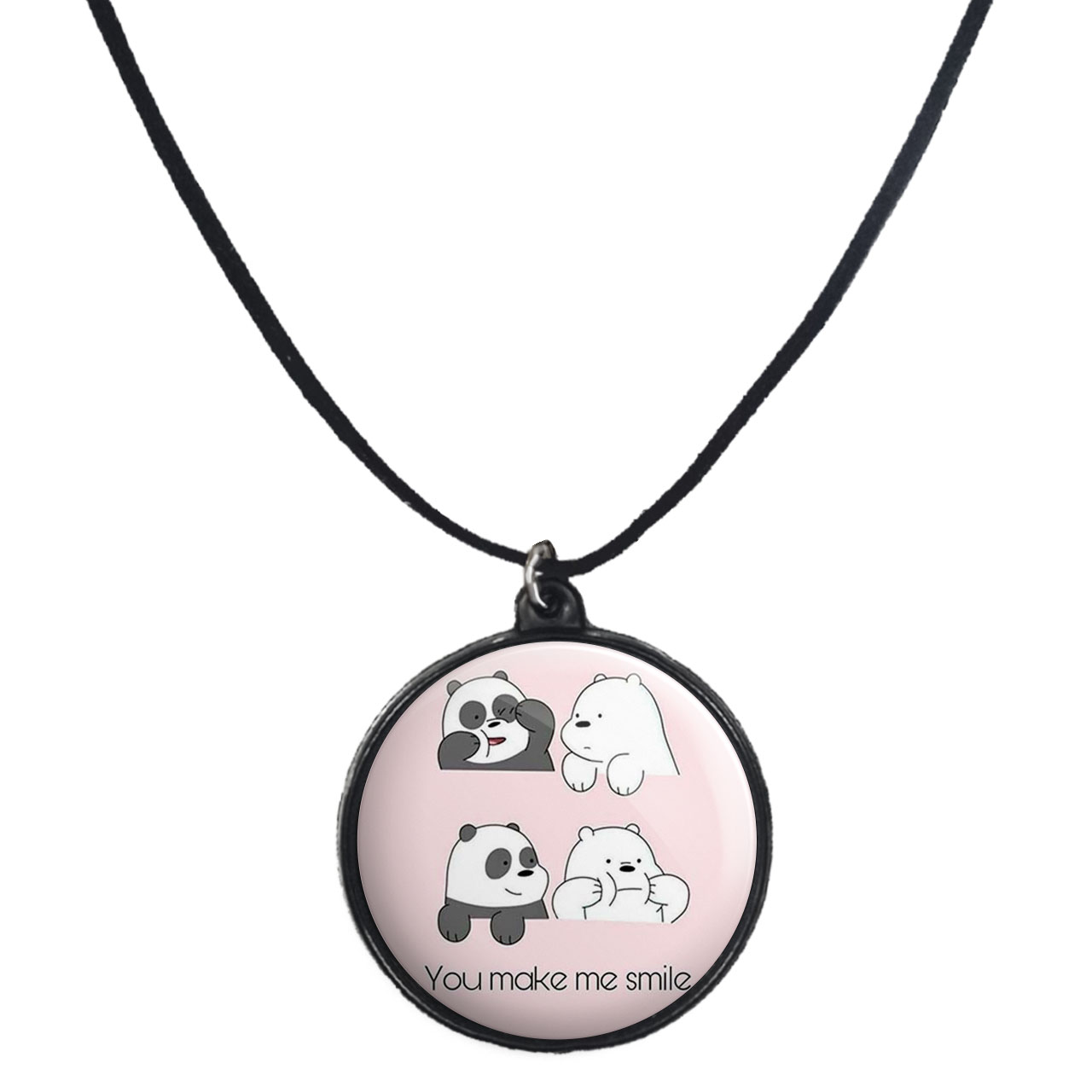 گردنبند پرمانه طرح خرس‌های کله‌فندقی کد pmb.10254 مدل دو طرفه