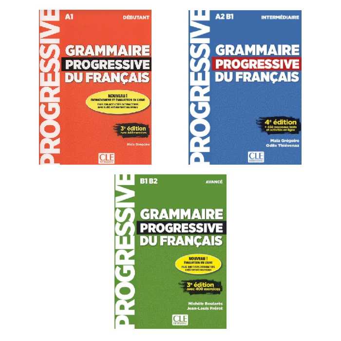 کتاب Grammaire Progressive Du Francais اثر Maïa Grégoire انتشارات Cle International سه جلدی
