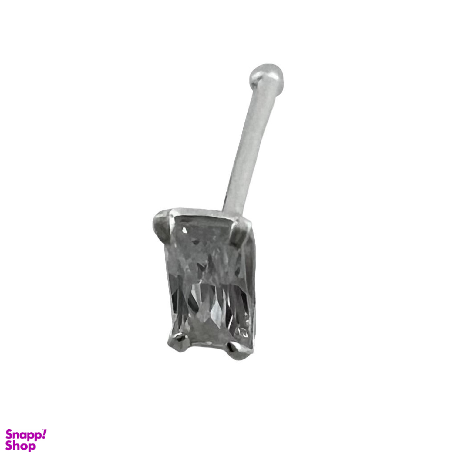 پیرسینگ بینی زنانه مدل تک نگین مستطیل کد P4713