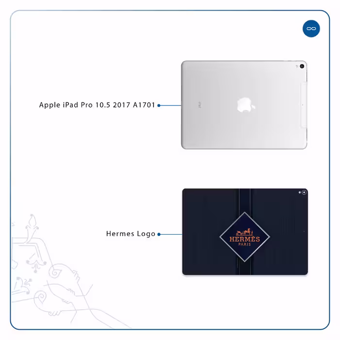 برچسب پوششی ماهوت مدل Hermes-Logo مناسب برای تبلت اپل iPad Pro 10.5 2017 A1701