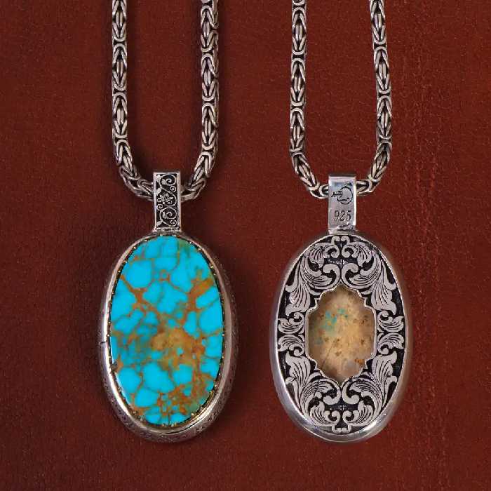 گردنبند فیروزه اسپرت کد 25406 - جواهری مشاهیر