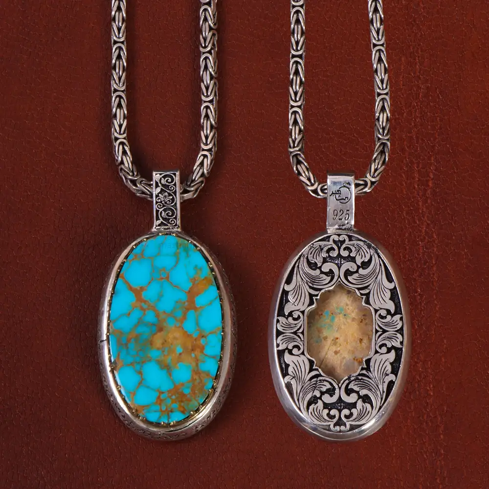 گردنبند فیروزه اسپرت کد 25406 - جواهری مشاهیر