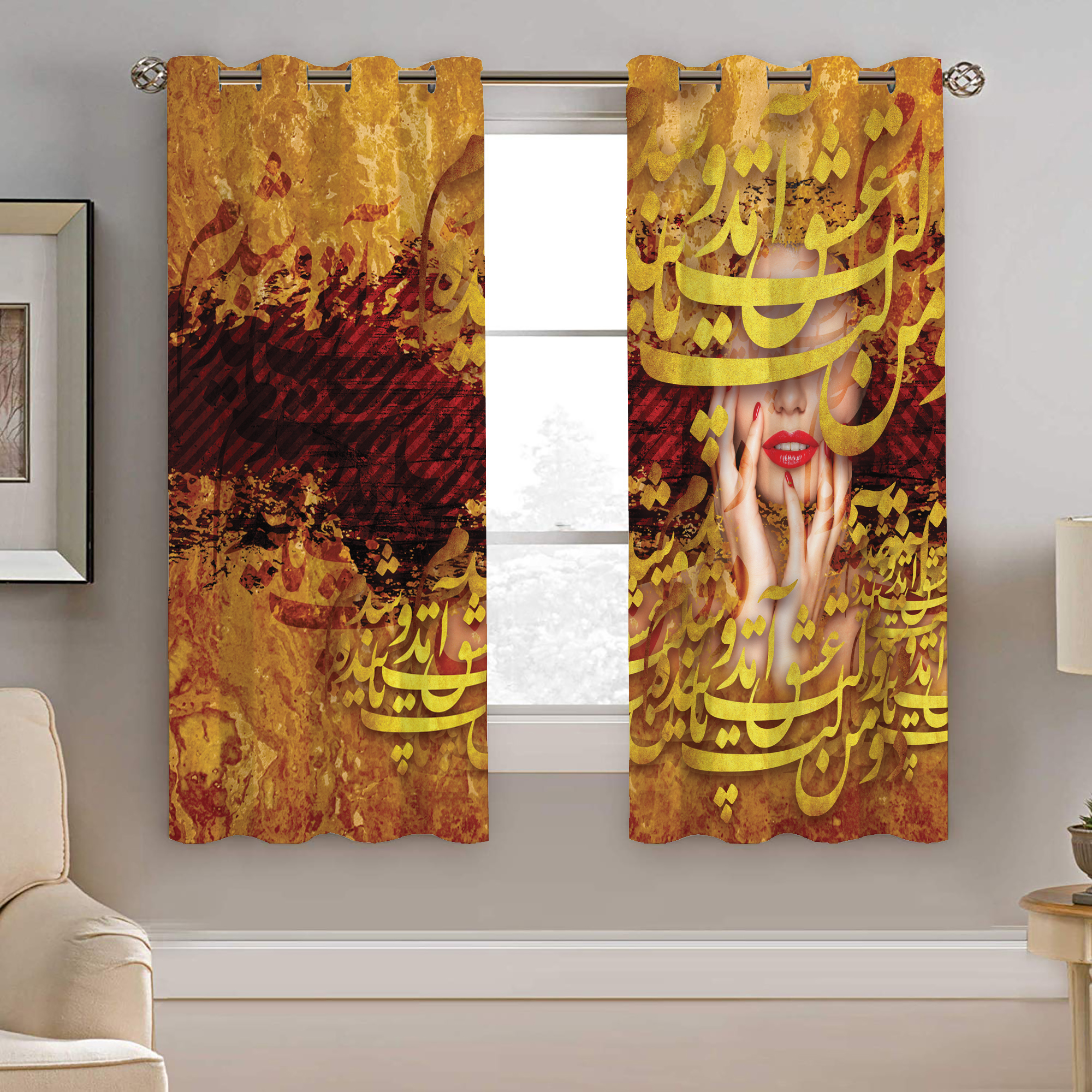 پرده نیروانا طرح مدرن  مدل هازان کد 5126   سایز 140×200 سانتی متر