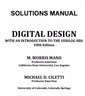 خرید و دانلود نسخه کامل کتاب [Soultion Manual] Digital Design: With an Introduction to the Verilog HDL (5th Edition) - Pdf