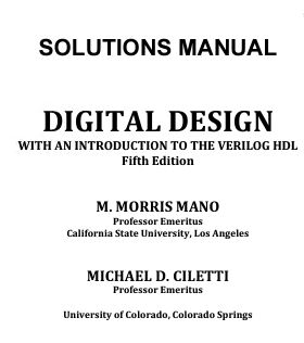 خرید و دانلود نسخه کامل کتاب [Soultion Manual] Digital Design: With an Introduction to the Verilog HDL (5th Edition) - Pdf