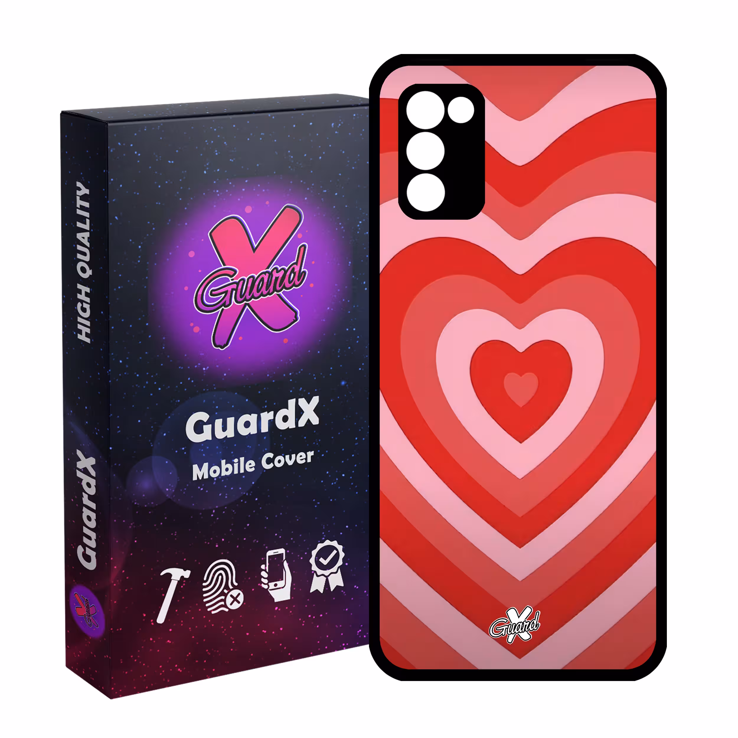کاور گارد ایکس طرح قلب مدل Glass10511 مناسب برای گوشی موبایل سامسونگ Galaxy A03S/A02S/M02S/F02S