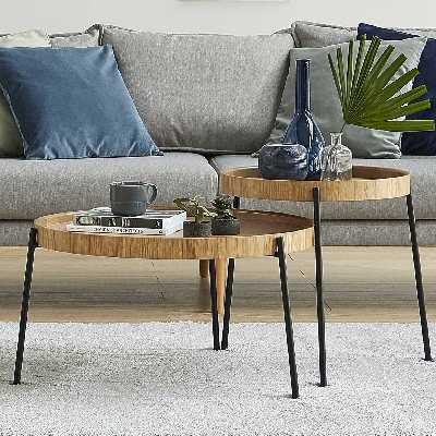 میز جلومبلی فریازان دکور مدل P66_2ADD مجموعه دو عددی