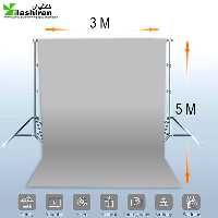 پرده (فون) شطرنجی 5 × 3 متر طوسی
