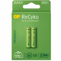 باتری نیم قلمی قابل شارژ جی پی مدل Rechargeable Recyko 950 بسته دو عددی