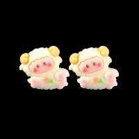 گوشواره مخملی فانتزی طرح گوسفند