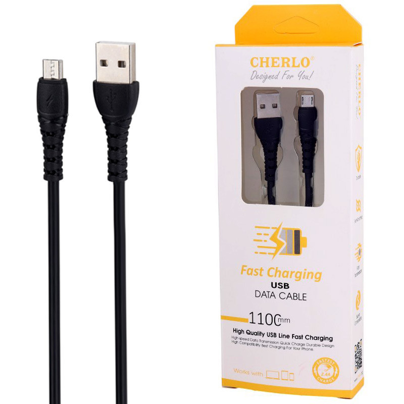 کابل میکرو یو اس بی فست شارژ Cherlo CH-V8 2.4A 1.1m