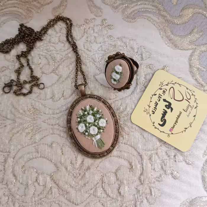 رولباسی و انگشتر گلدوزی کد003
