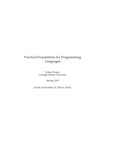 خرید و دانلود نسخه کامل کتاب Practical Foundations for Programming Languages