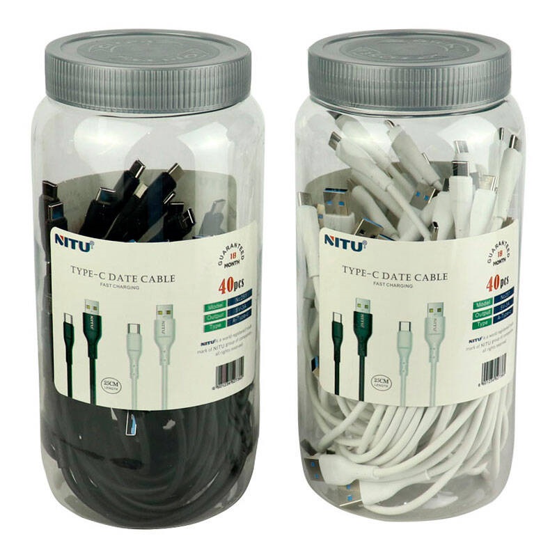 کابل کوتاه تایپ سی فست شارژ Nitu NC251 3A 25cm بسته 40 عددی