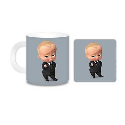 ماگ مدل بچه رییس کد 657 به همراه زیر لیوانی