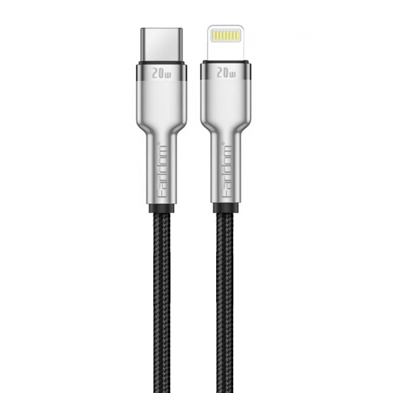 کابل شارژ Type-C به Lightning به طول 1 متر و توان 20 وات از برند ایرلدوم مدل Earldom EC-PD01i (100% اورجینال)