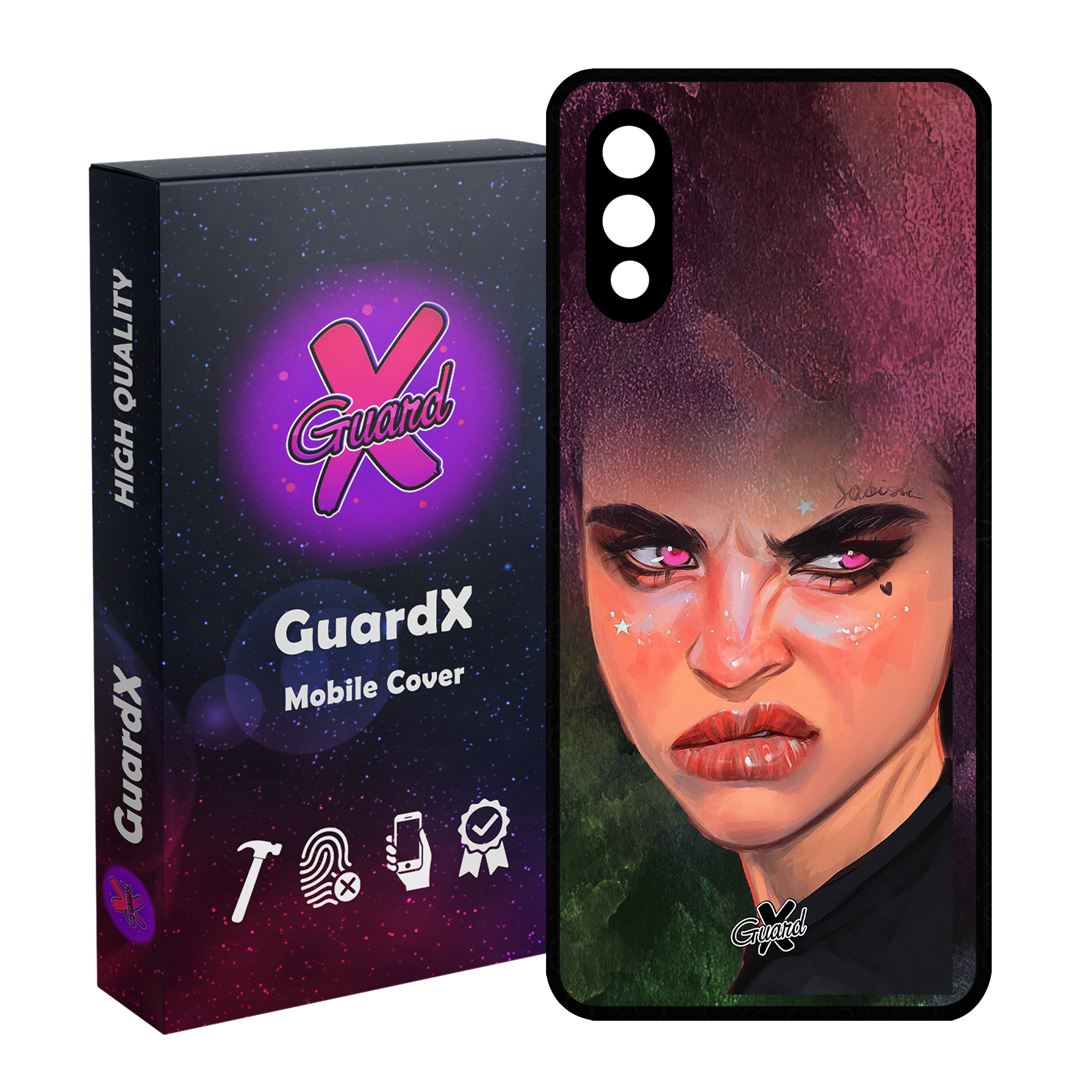 کاور گارد ایکس طرح Girl مدل Glass10260 مناسب برای گوشی موبایل سامسونگ Galaxy A02 / M02