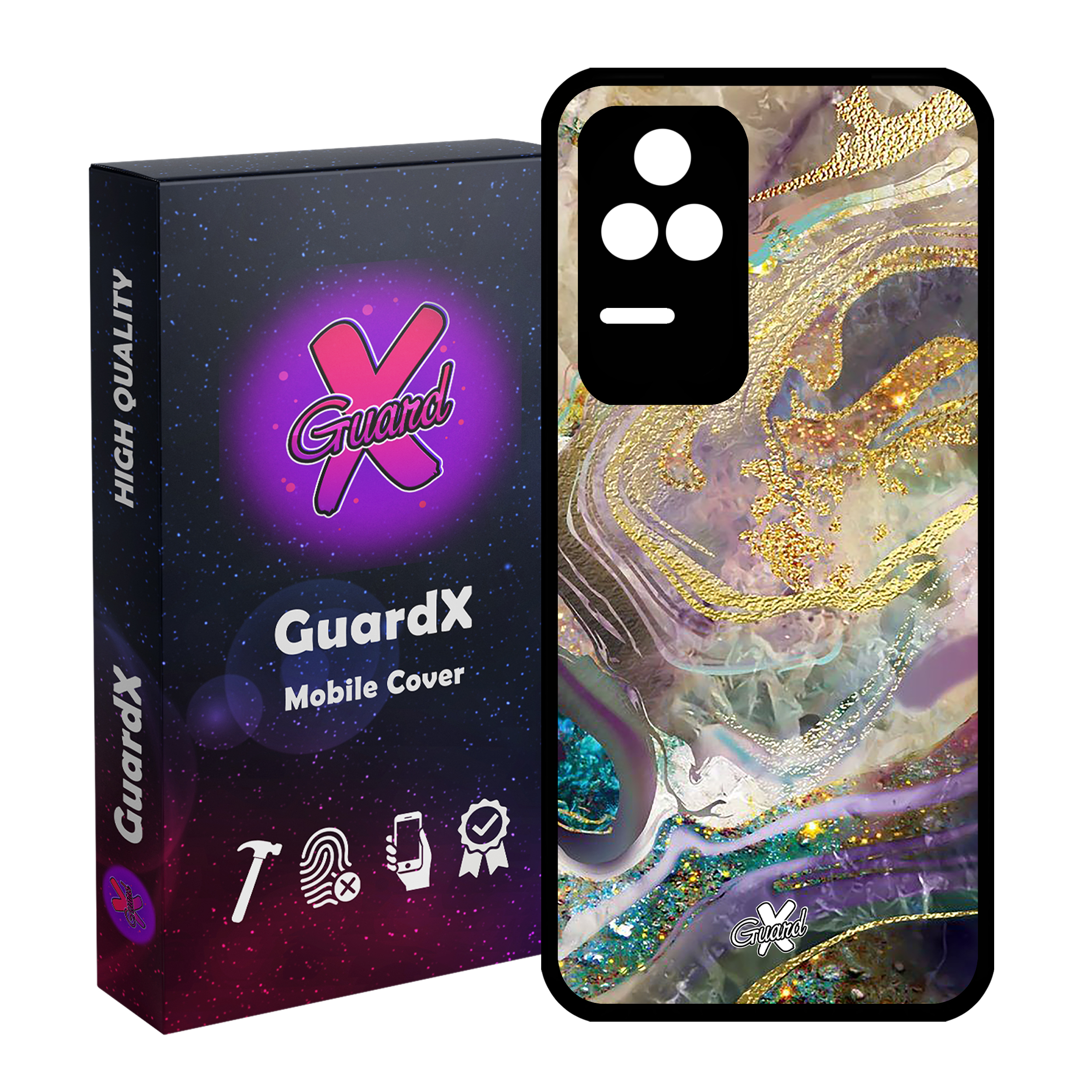 کاور گارد ایکس طرح ماربل مدل Glass10295 مناسب برای گوشی موبایل شیائومی Poco F4/Redmi K40S