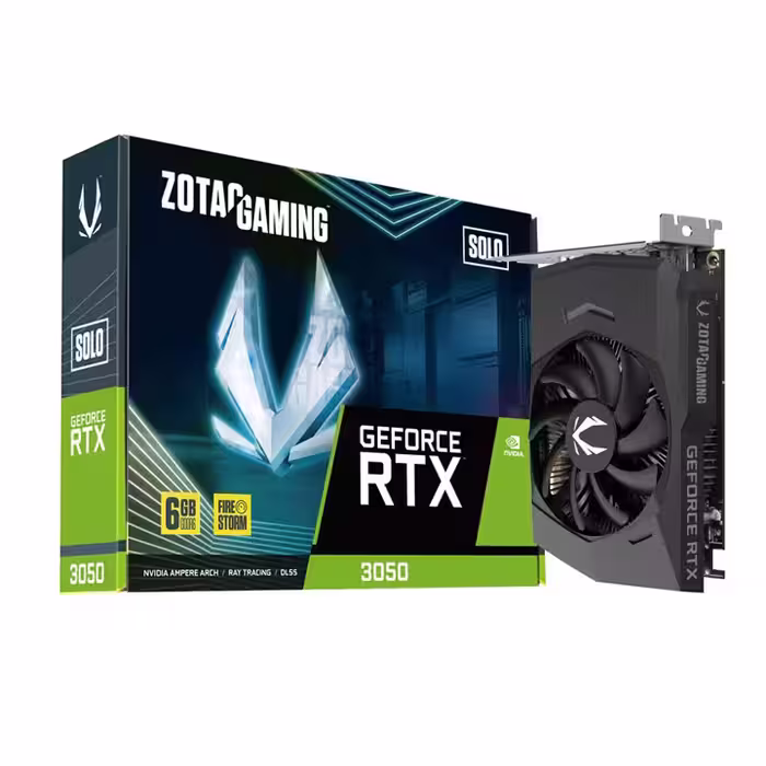 کارت گرافیک ZOTAC GeForce RTX3050 Solo 6GB GDDR6 96Bit